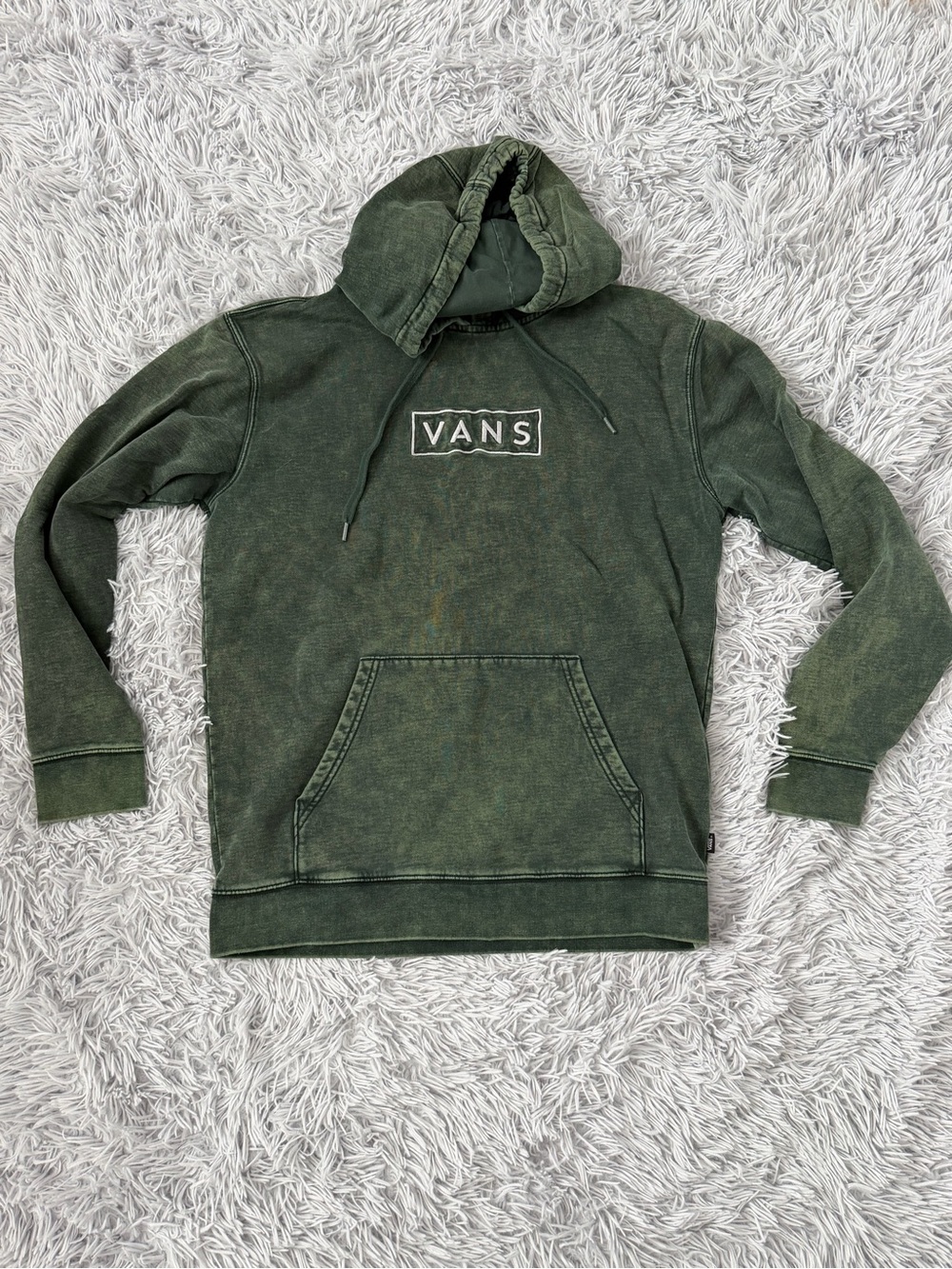 Vans Men's Green Hooded Pullover Sweatshirt